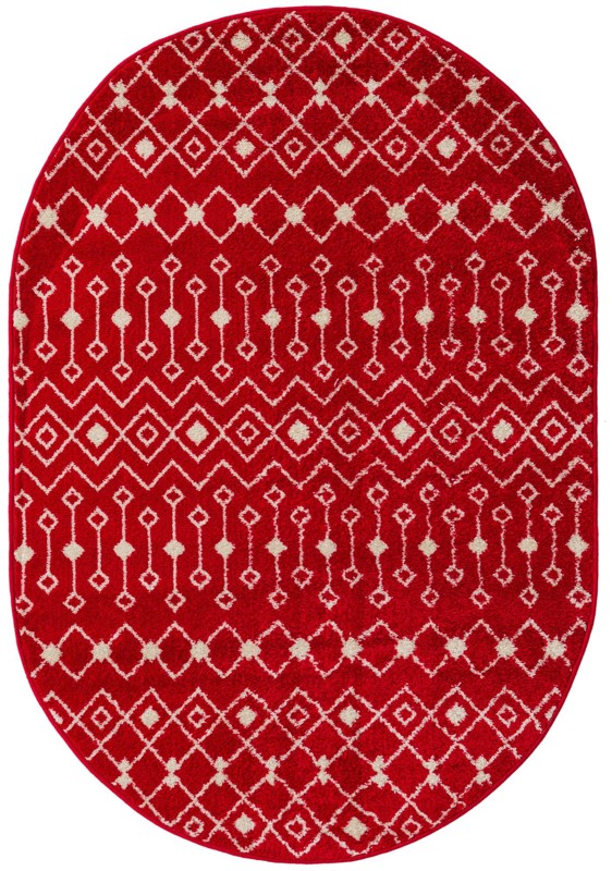 4' x 6' Boswell · Geometric trellis rug, burgundy and ivory