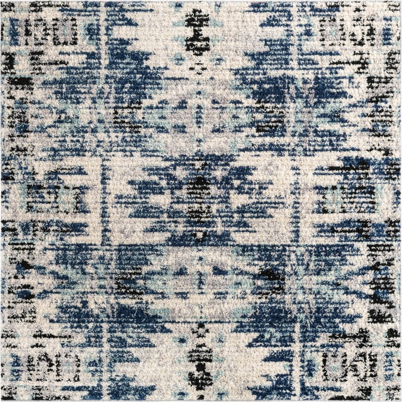 6' x 6' Littleton · Abstract rug, blue