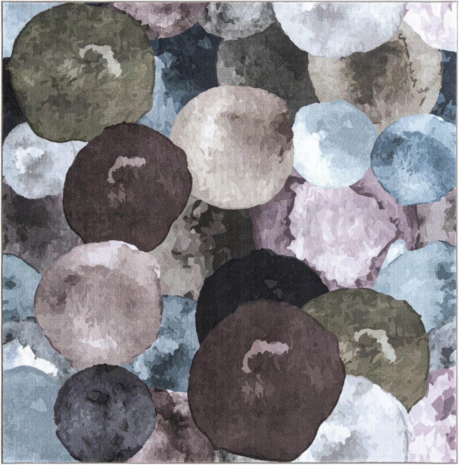 7' 10 x 7' 10 Birchwood · Abstract dot rug, multi gray