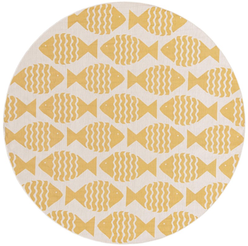 10' x 10' Beresford · Pictoral Outdoor Rug, yellow