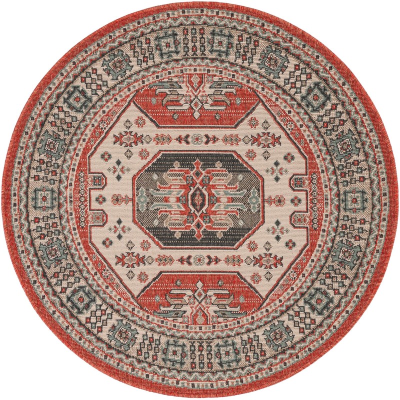 4' x 4' Calvin · Border Outdoor Rug, multi