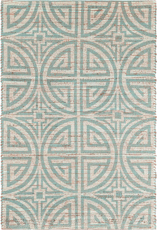 Pasco · Geometric rug, turquoise and natural ivory