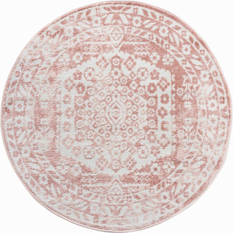 3' x 3' Swallow · Border rug, pink