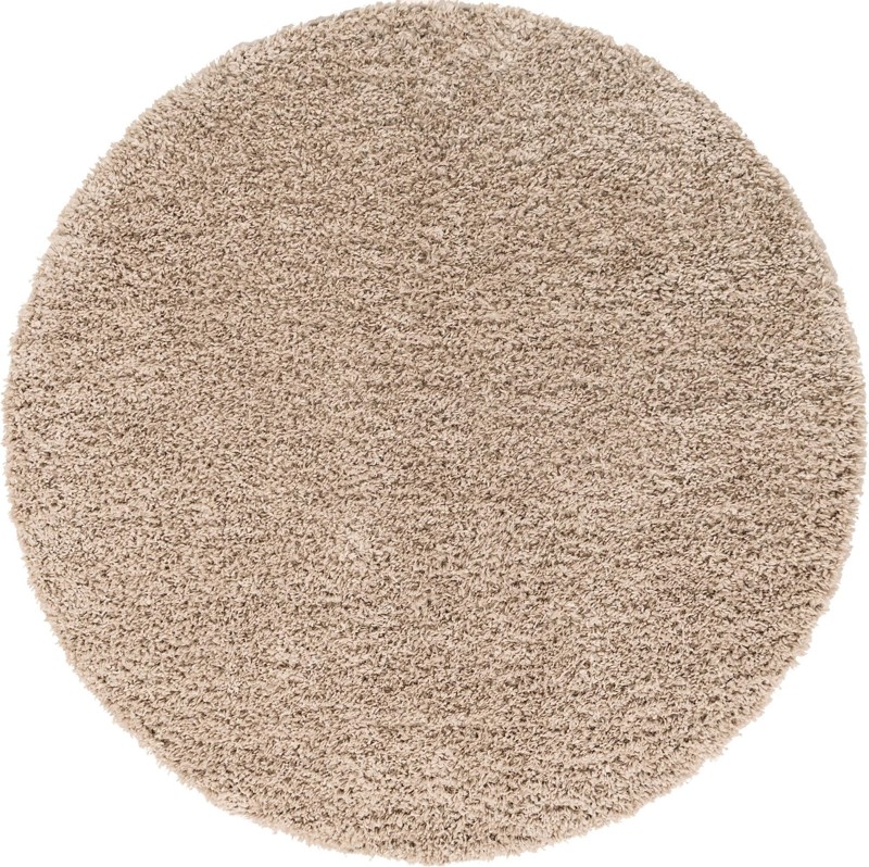 7' x 7' Dunham · Solid Shag Rug, beige