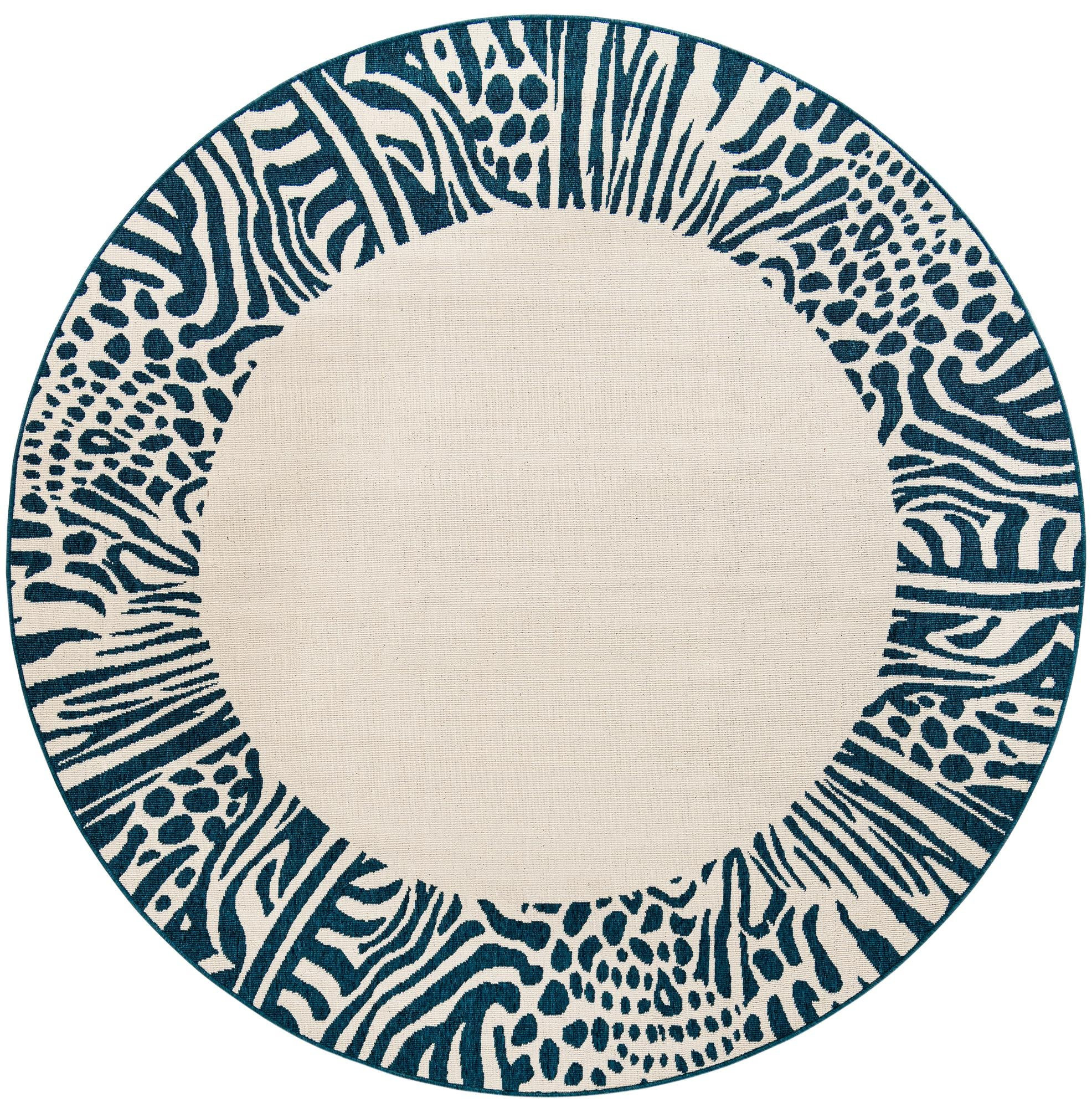 7' 10 x 7' 10 Carlisle · Animal print Outdoor Rug, ivory