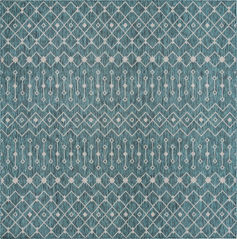 10' 8 x 10' 8 Kearney · Diamond Outdoor Rug, teal