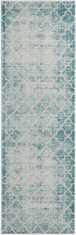 Dallimore · Lattice rug, teal and ivory