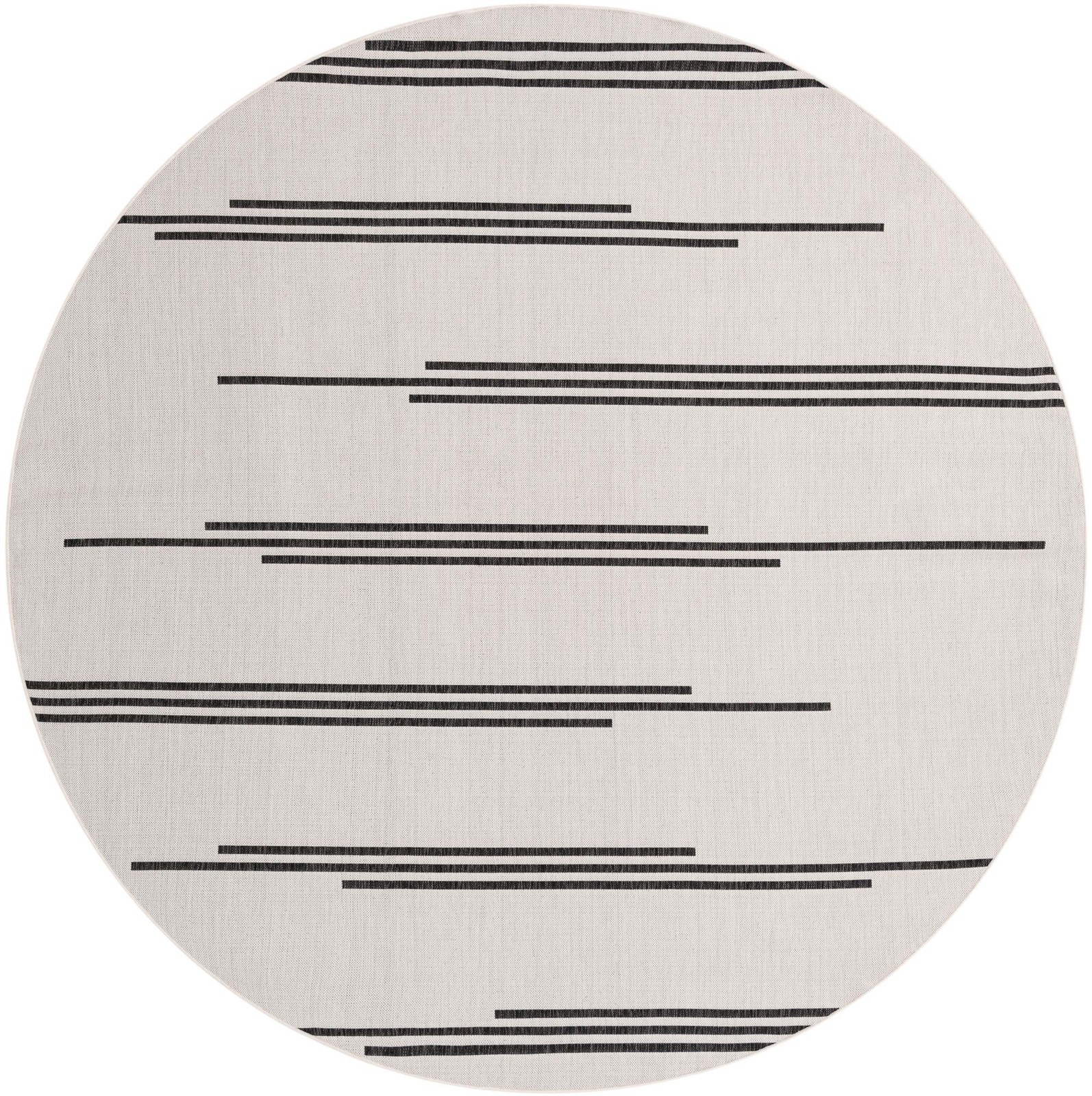 10' x 10' Farrow · Linear Outdoor Rug, black and white