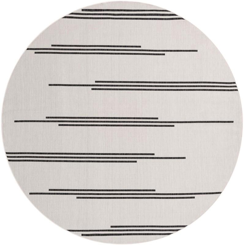 Farrow · Lines Outdoor Rug, white and black