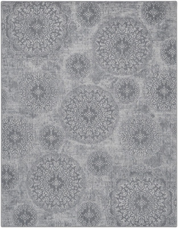 8' x 10' Blakemore · Distressed medallion rug, slate and grey