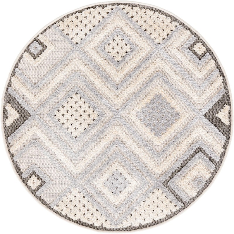 Crowley · Diamond geometric rug, beige and gray