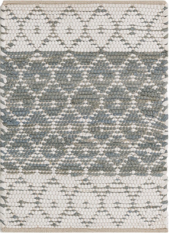 2' x 3' 1 Grove · Border Chindi Rug, gray