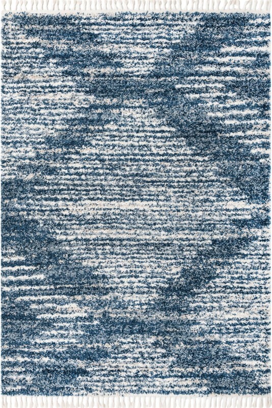 7' x 10' Cobble · Abstract Shag Rug, blue