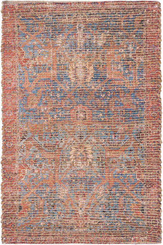 2' x 3' 1 Novato · Distressed traditional rug, blue and terracotta