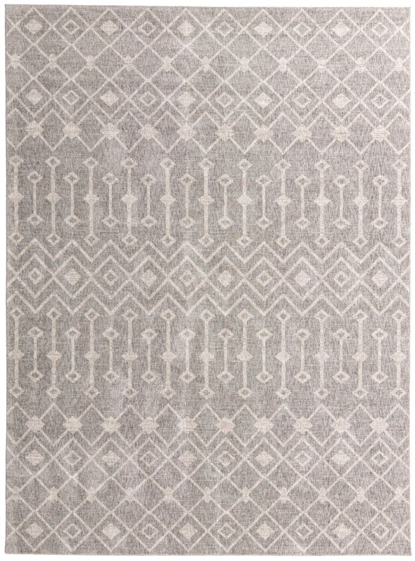 10' x 13' Harlan · Geometric trellis rug, gray and ivory