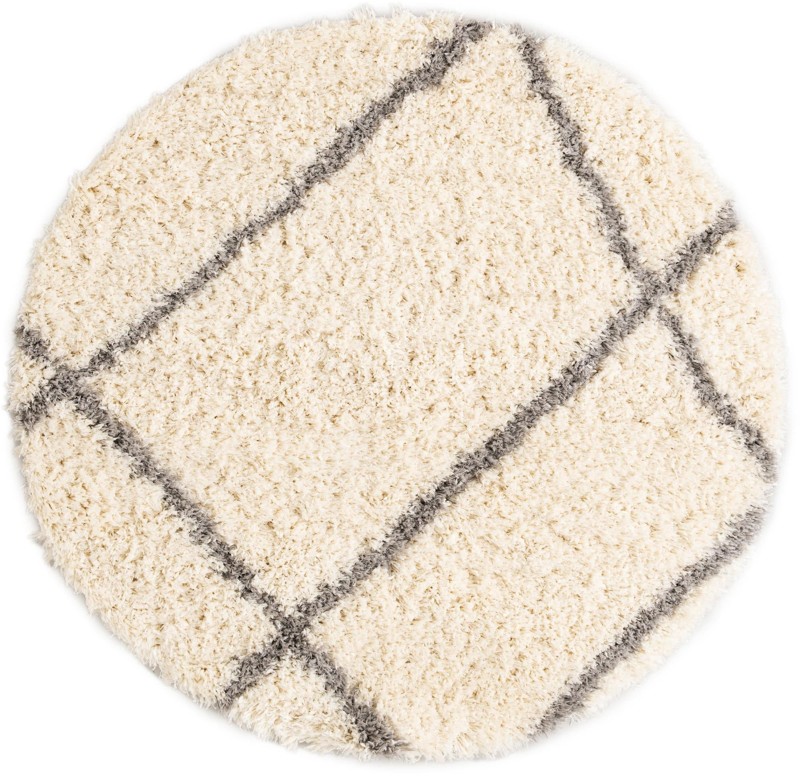Rockingham · Geometric Shag Rug, pearl and gray