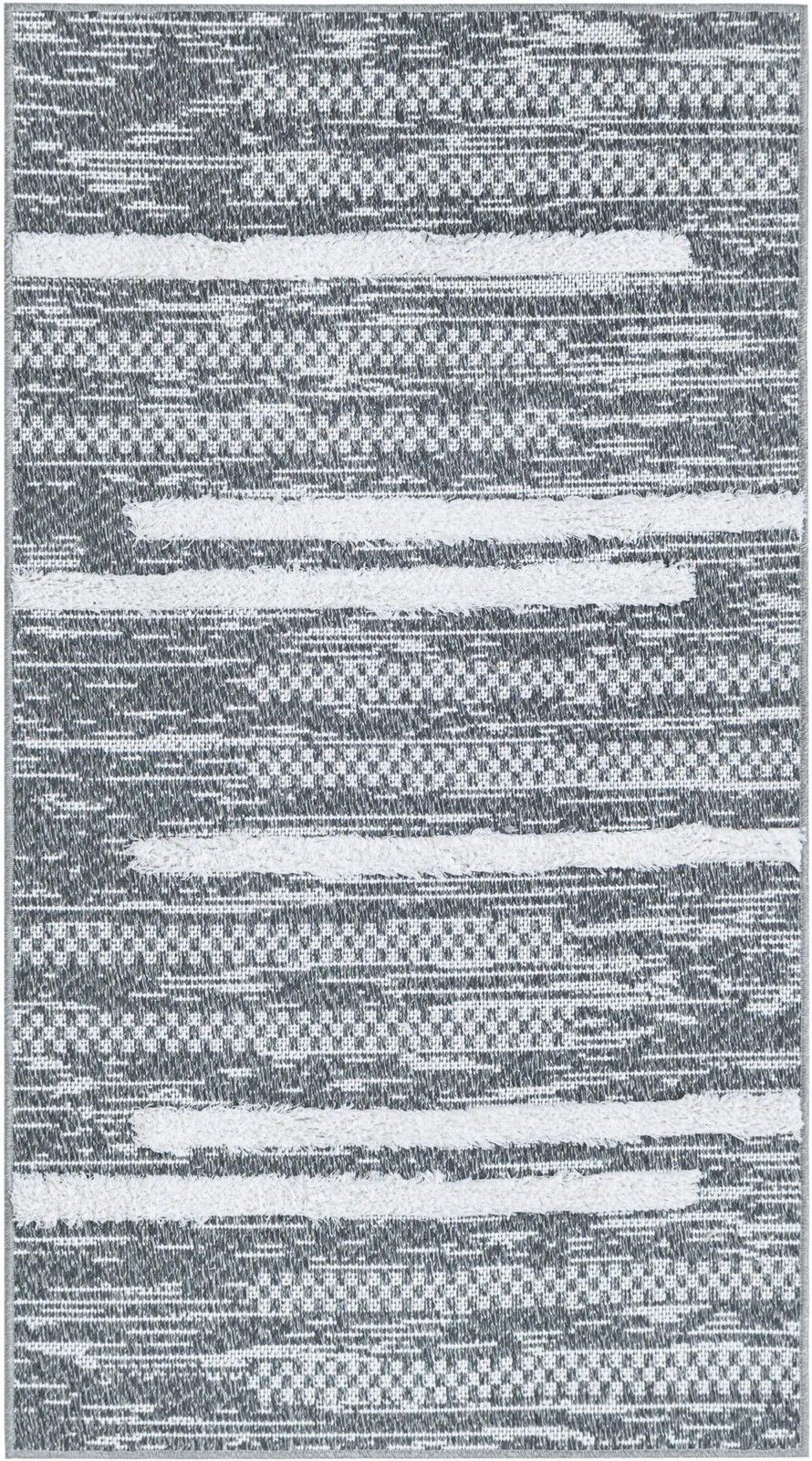 2' 3 x 4' Hornsby · Abstract striped rug, gray and ivory