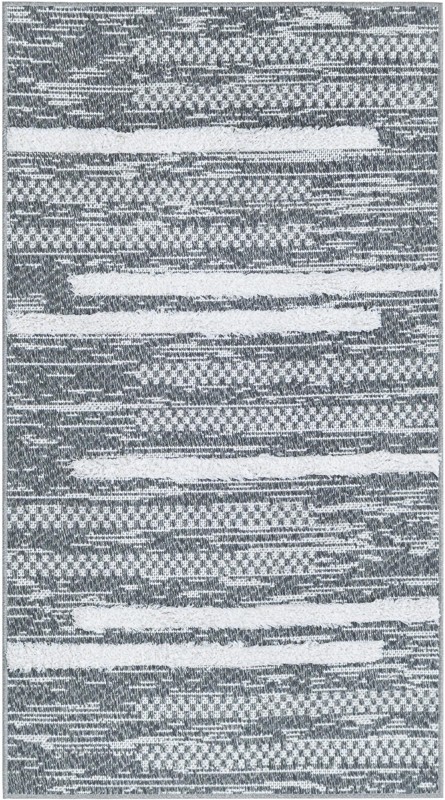 2' 3 x 4' Hornsby · Abstract striped rug, gray and ivory