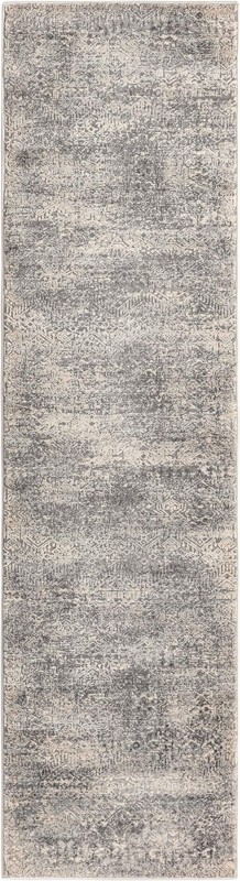 2' x 8' Pryor · Distressed traditional rug, gray and ivory