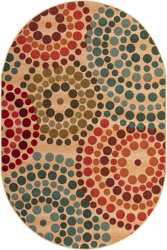 5' 3 x 8' Lomax · Dot Outdoor Rug, beige and multicolor