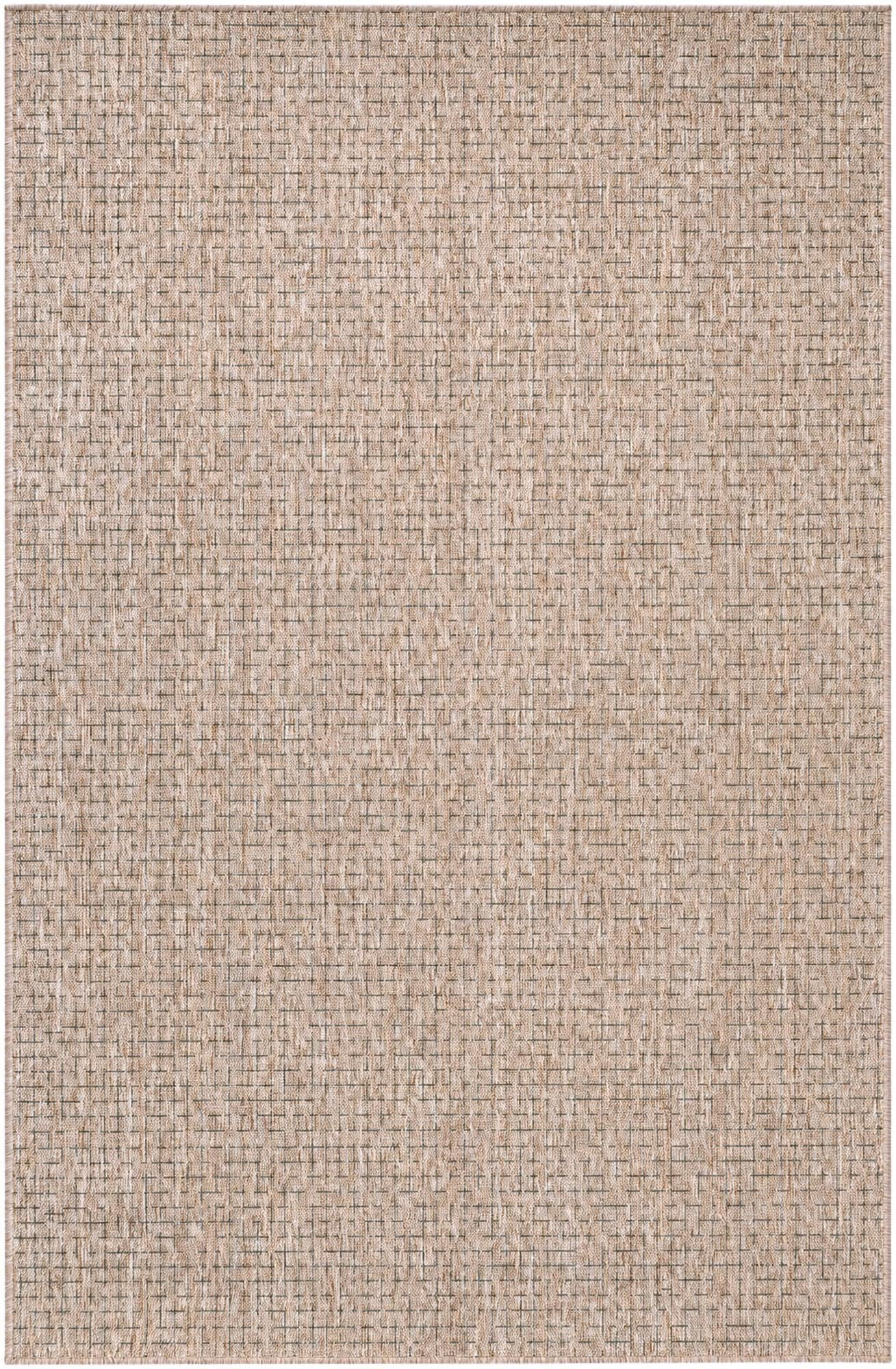5' 3 x 8' Loam · Checkered Outdoor Rug, light brown