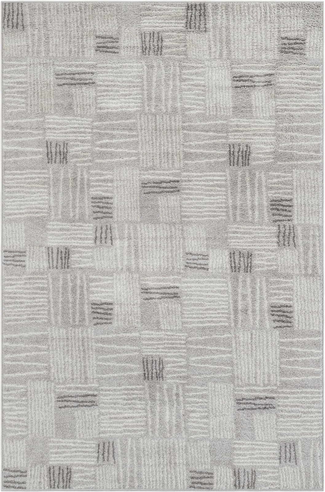 5' 3 x 8' Snowberry · Lines rug, gray