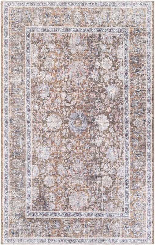 5' 3 x 8' Bertie · Border rug, antique gold