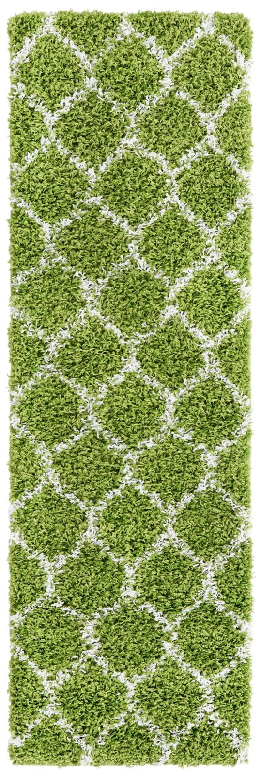 2' x 6' Barnett · Geometric Shag Rug, green