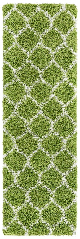 2' x 6' Barnett · Geometric Shag Rug, green