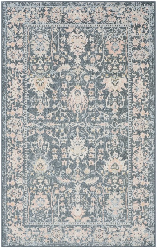 3' 3 x 5' 3 Sandys · Border Washable Rug, navy blue