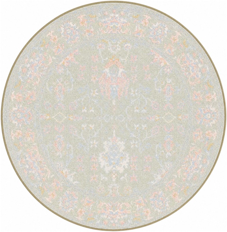 3' 3 x 3' 3 Sandys · Floral Washable Rug, sage and blush