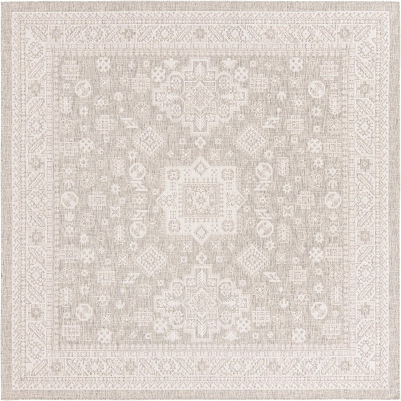 10' x 10' Bellamy · Border Outdoor Rug, light gray
