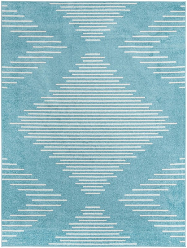 10' x 13' Knox · Diamond rug, light blue