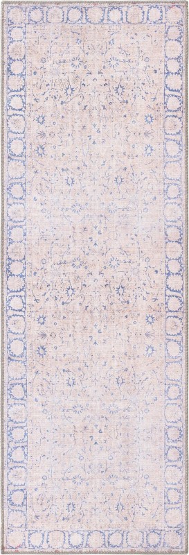 Fawcett · Floral Washable Rug, beige and violet