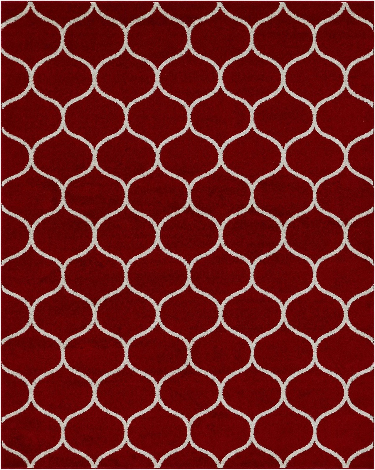 7' 10 x 10' Ingram · Lattice rug, red and ivory