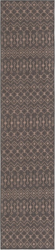 2' 7 x 12' Kearney · Diamond Outdoor Rug, charcoal