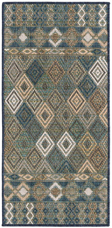 2' x 4' Violet · Border Outdoor Rug, navy