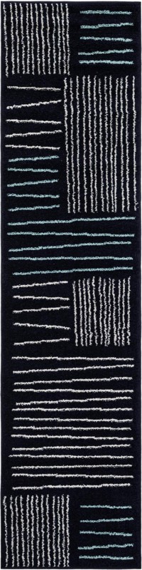 2' x 8' Bellingham · Geometric rug, navy blue
