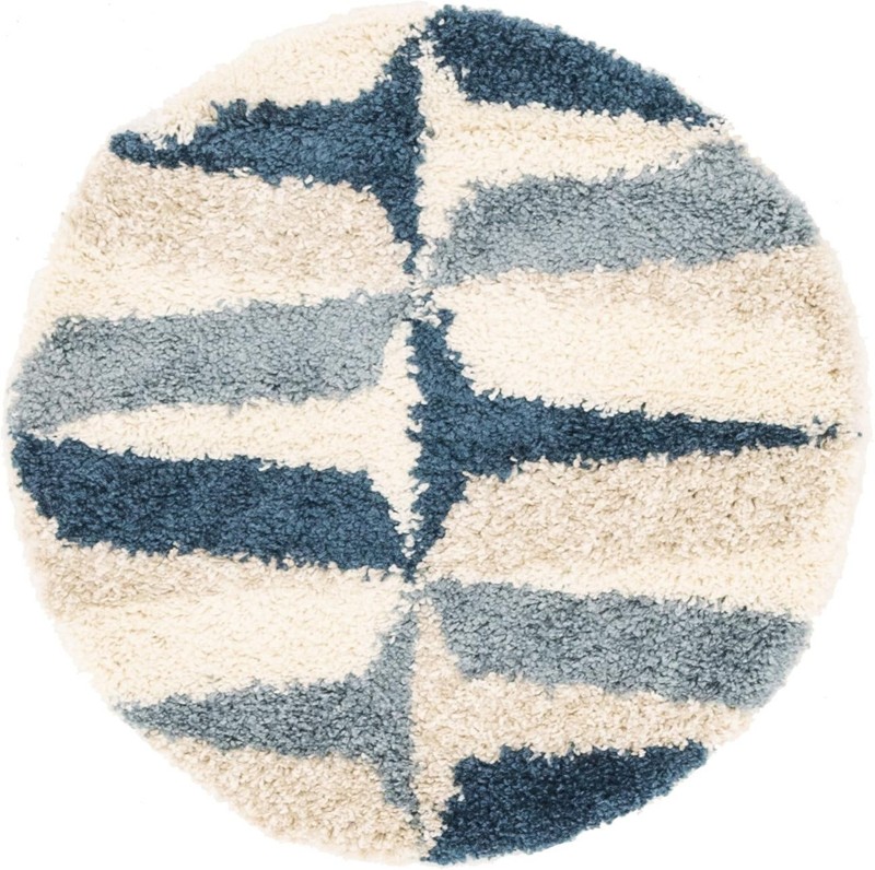 3' 3 x 3' 3 Bridger · Abstract Shag Rug, blue