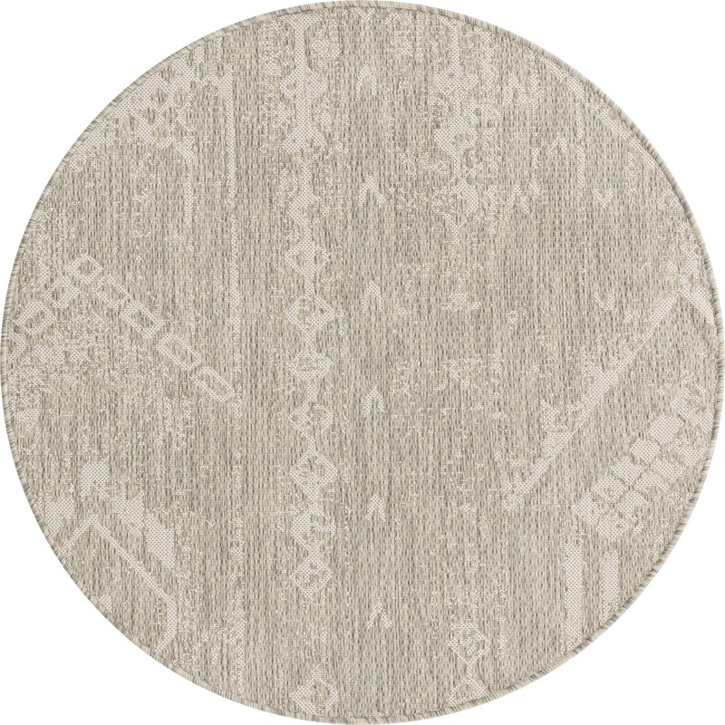 4' x 4' Wildman · Geometric Outdoor Rug, gray