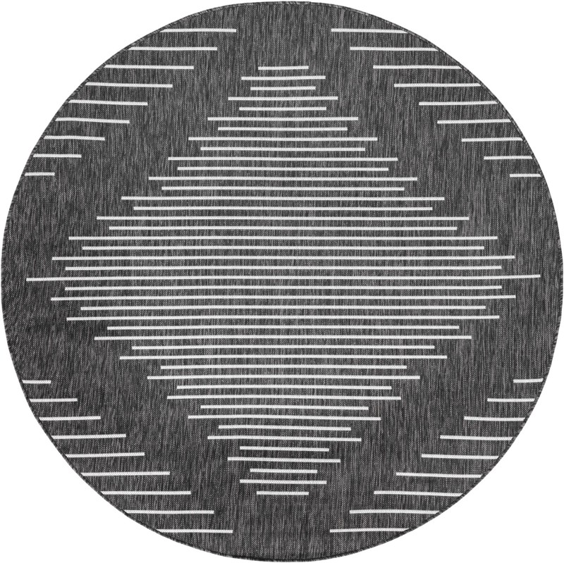 4' x 4' Harlow · Diamond Outdoor Rug, charcoal gray