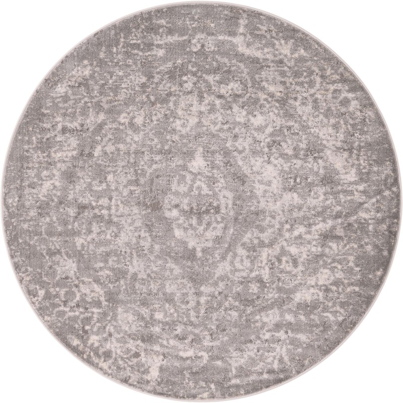 7' x 7' Priestley · Medallion rug, gray