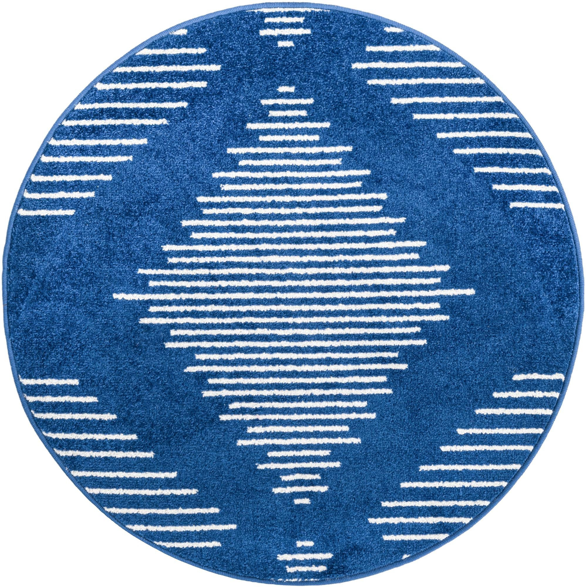 3' x 3' Knox · Diamond rug, navy blue