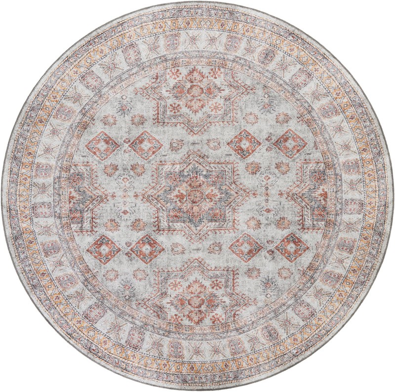 7' 10 x 7' 10 Pickett · Medallion Washable Rug, ivory