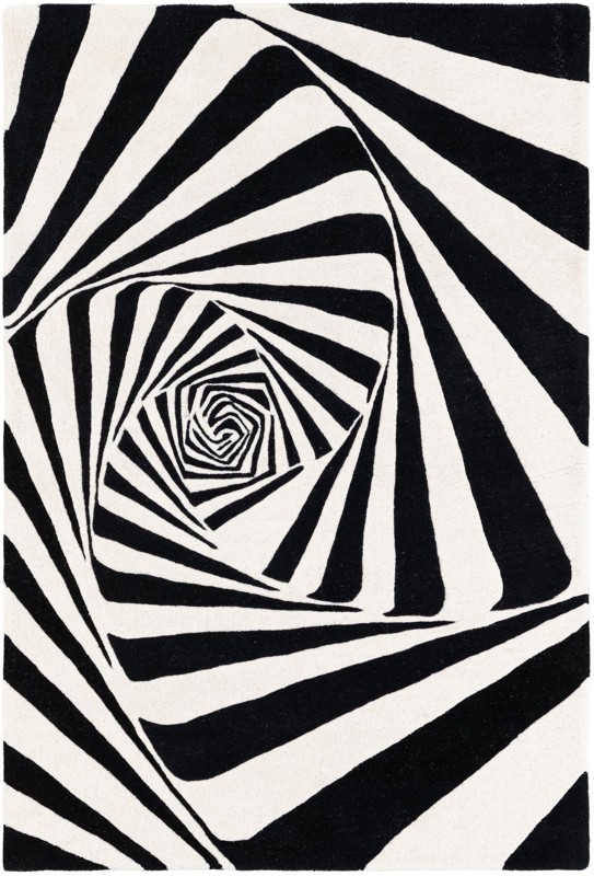 Natchez · Abstract Wool Rug, black and white