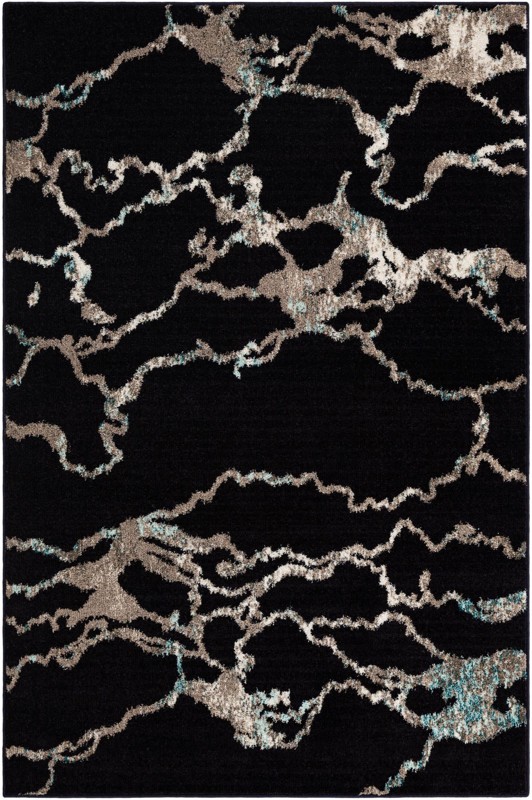 5' 3 x 8' Irwin · Abstract rug, navy blue