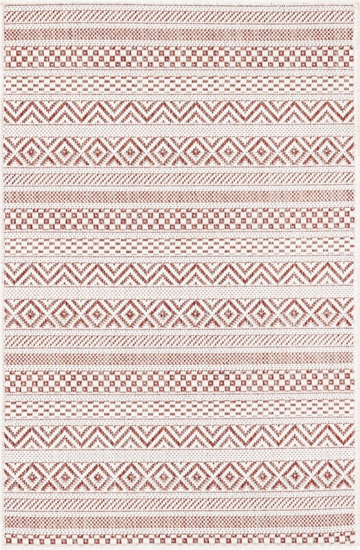 2' x 3' Merlin · Geometric Outdoor Rug, red