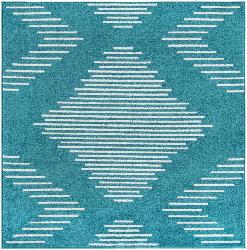5' 3 x 5' 3 Knox · Diamond rug, turquoise