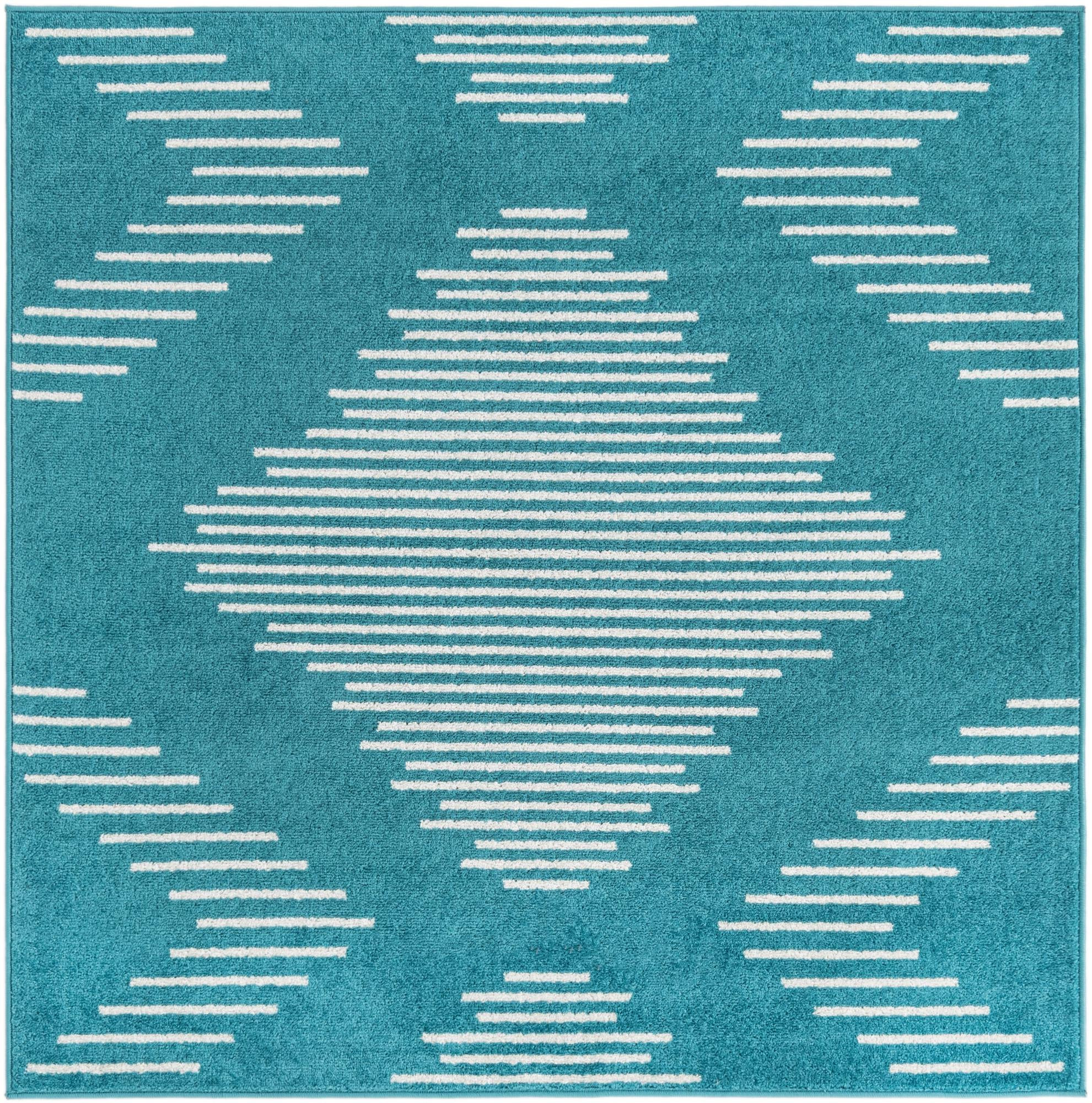 5' 3 x 5' 3 Knox · Diamond rug, turquoise