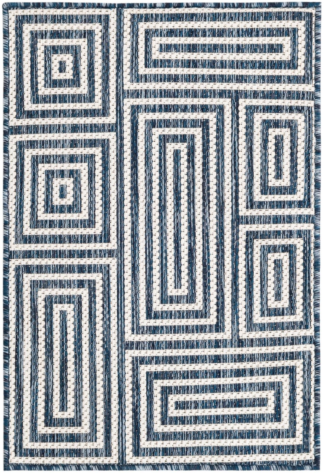 2' x 3' Cumberland · Geometric Outdoor Rug, blue